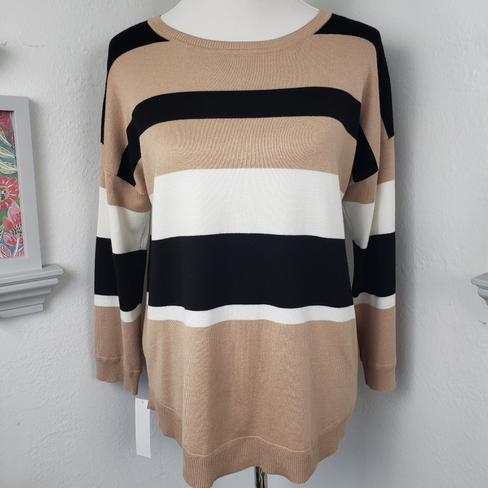 Cable & Gauge Black Tan White Stripe - Normcore Academia Preppy Lagan L